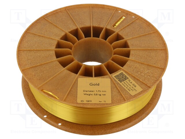 Filament: PLA SILK; 1.75mm; golden; 195÷225°C; 800g