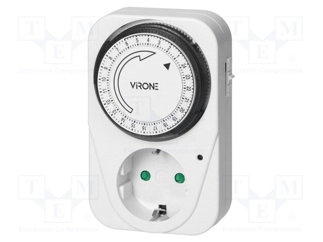 Programmable time switch; 15min÷24h; 230VAC/16A; IP20; Schuko