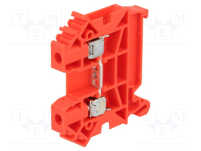 Splice terminal: rail; 0.5÷6mm2; ways: 1; terminals: 2; red; TS35