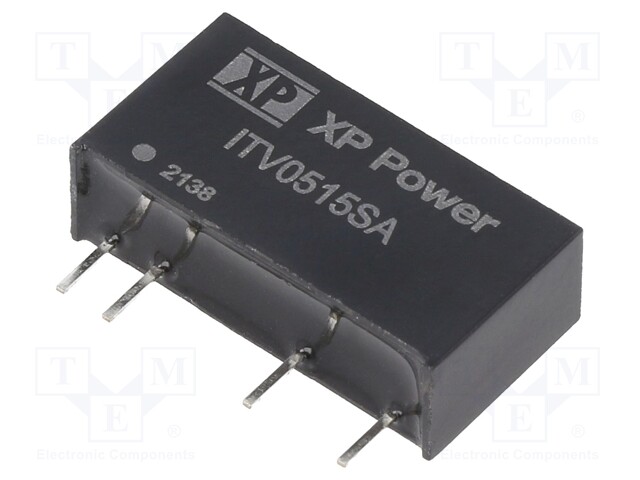 Isolated Board Mount DC/DC Converter, ITE, 1 Output, 1 W, 15 V, 66.7 mA
