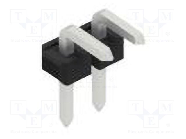 Connector: pin strips; pin header; male; PIN: 2; 2.54mm; THT; 1x2