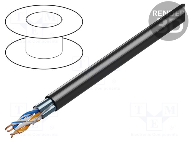 Wire; RS232,RS422; 2x2x24AWG; stranded; Cu; Al-PET foil; PVC; 305m