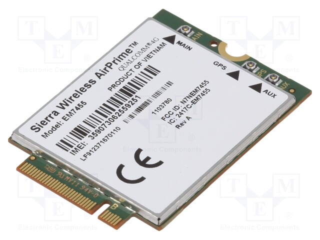 Module: GPS/LTE; HSPA,HSPA+,LTE,UMTS,WCDMA; 3G,4G; 3.7VDC