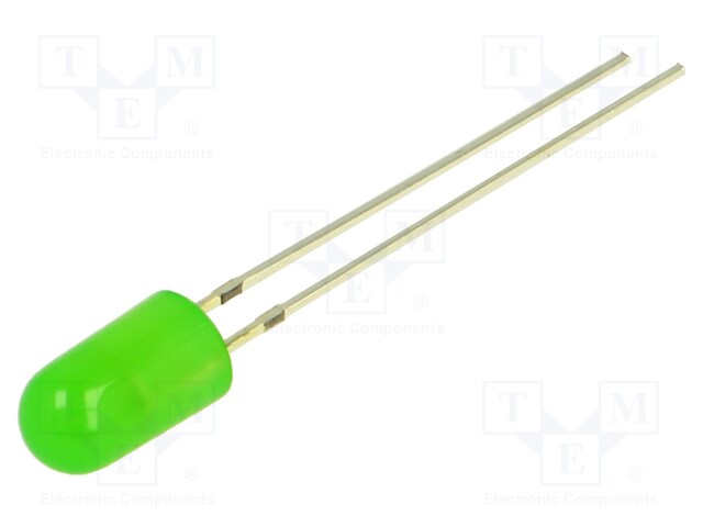 LED; 4.8mm; green; 2180÷3000mcd; 60°; Front: convex; 3/3.5/5V; 1.8Hz