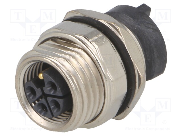 Socket; M12; PIN: 5; female; L code-Power; THT; IP65/IP67; straight