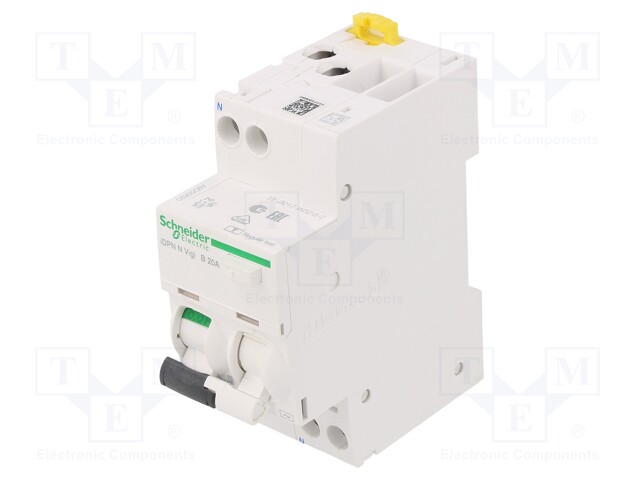 RCBO breaker; Inom: 20A; Ires: 30mA; Max surge current: 250A; DIN