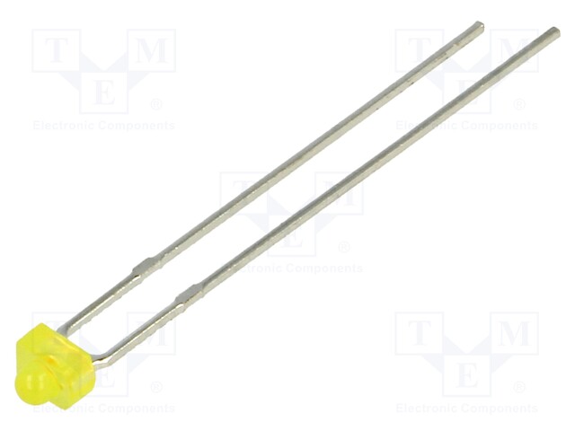 LED; 1.8mm; yellow; 2.5÷5mcd; 55°; 2.1÷2.8V; Front: convex