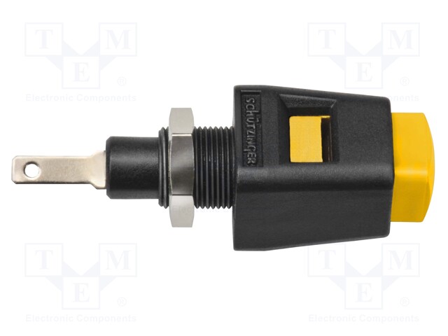 Laboratory clamp; yellow; 70VDC; 16A; Contacts: nickel; -25÷90°C
