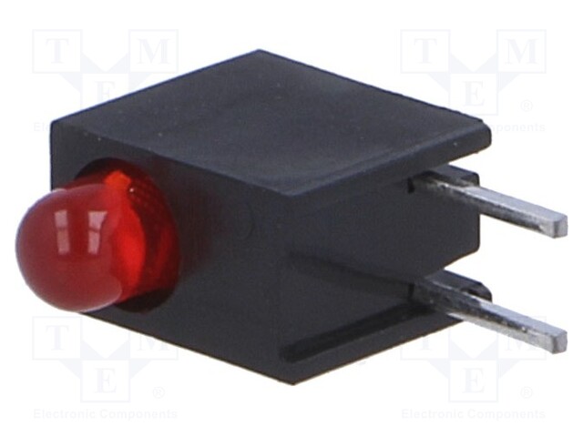 LED; in housing; red; 3mm; No.of diodes: 1; 20mA; Lens: diffused,red