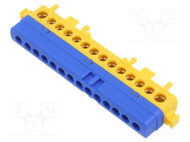 Splice terminal: distribution block; ways: 1; terminals: 14; TS35
