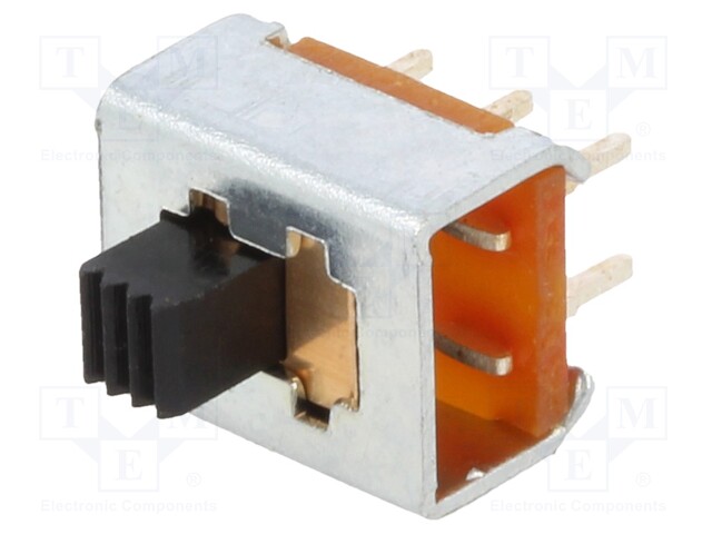 Switch: slide; Pos: 2; 0.35A/30VDC; ON-ON; Mounting: PCB,THT; 20mΩ