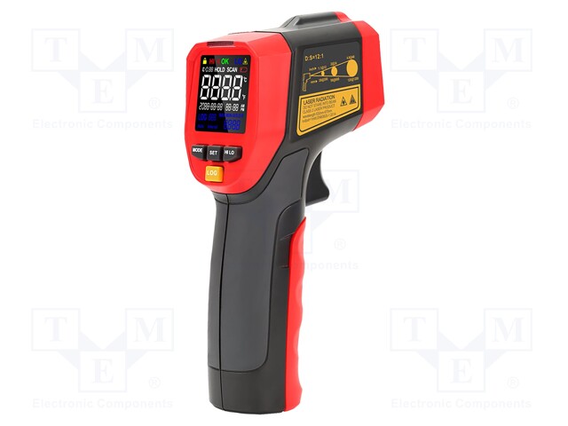 Infrared thermometer; LCD,with a backlit; -32÷600°C; ε: 0,1÷1