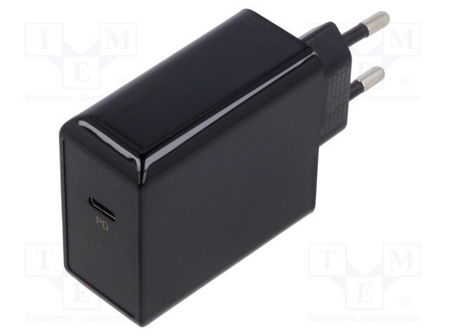 Power supply: switched-mode; plug; 5÷20VDC; 65W; Plug: EU; 82%