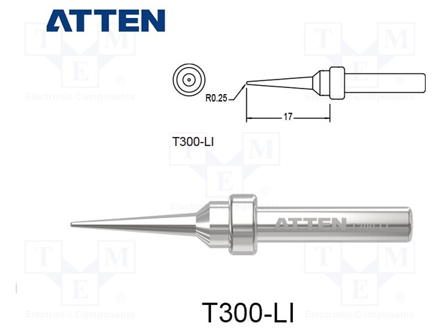 Tip; conical,elongated; 0.5mm; for  soldering iron