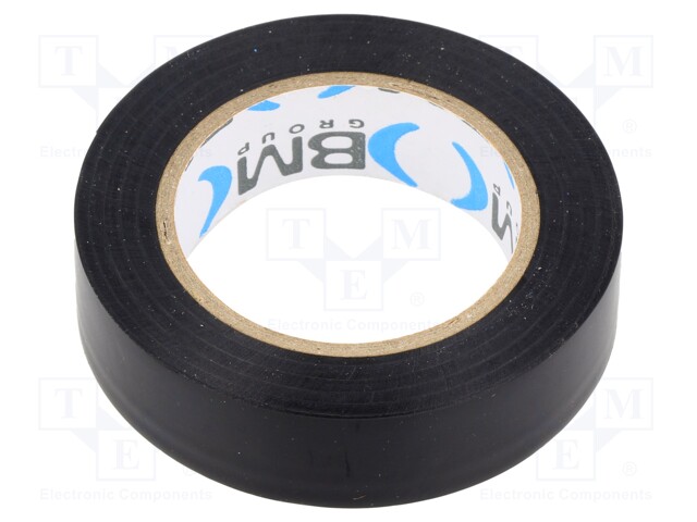 Tape: electrical insulating; W: 15mm; L: 10m; Thk: 0.15mm; black