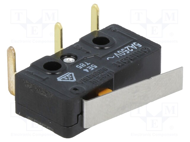 Microswitch SNAP ACTION; with lever; SPDT; 5A/125VAC; ON-(ON)