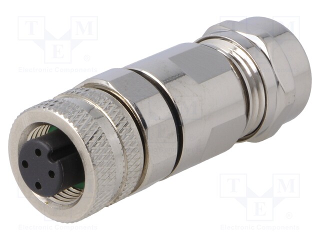 Plug; M12; PIN: 4; female; A code-DeviceNet / CANopen; for cable