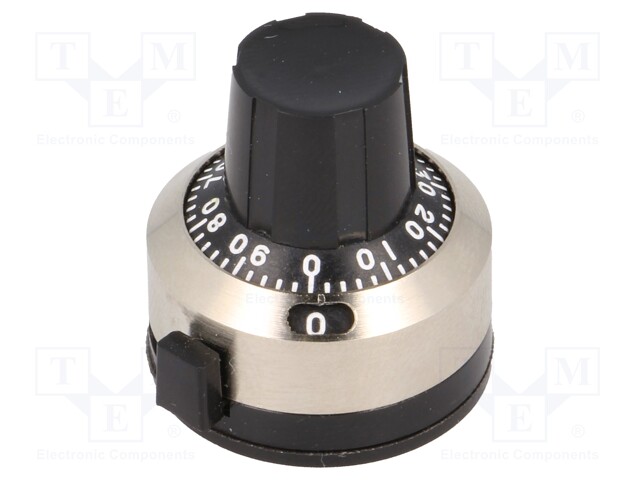 Precise knob; with counting dial; Shaft d: 6.35mm; 25x22x24mm