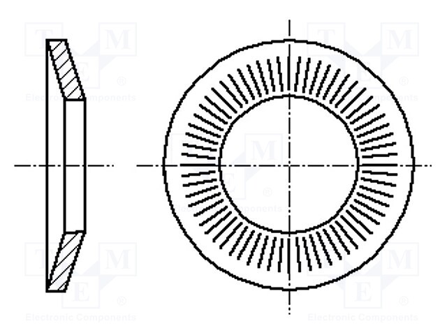 Washer; conical; M6; D=14mm; h=2.1mm; A2 stainless steel; BN: 2332