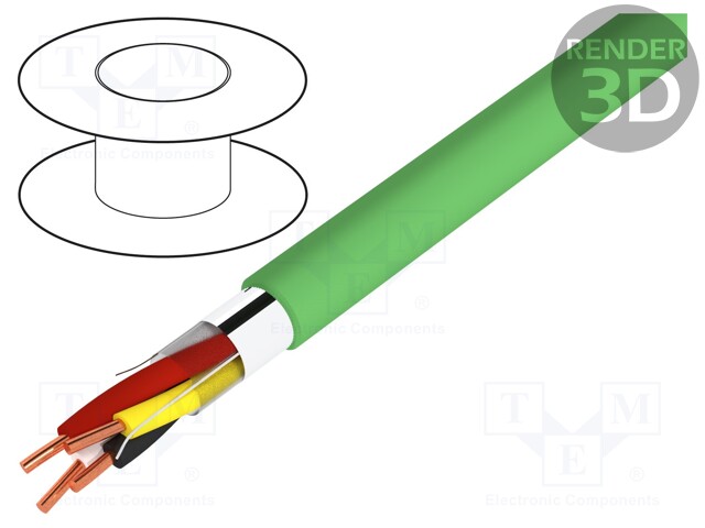 Wire; EiB/KNX,data transmission; 2x2x0,8mm2; solid; Cu; LSZH