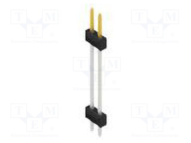 Connector: pin strips; pin header; male; PIN: 2; 2.54mm; THT; 2x1
