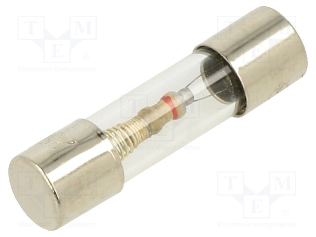 Fuse: fuse; time-lag; 125mA; 250VAC; glass; 20x5.2mm; brass; bulk