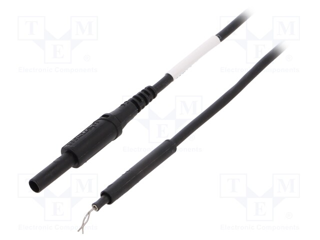 Test lead; PVC; 1m; black; 19A; Max contact res: 15mΩ