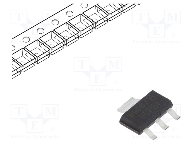 Transistor: PNP; bipolar; 45V; 1A; 1W; SOT223