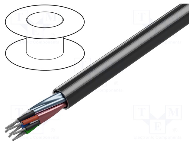 Wire; RS232,RS422; 4x2x24AWG; stranded; Cu; Al-PET foil; PVC; 305m