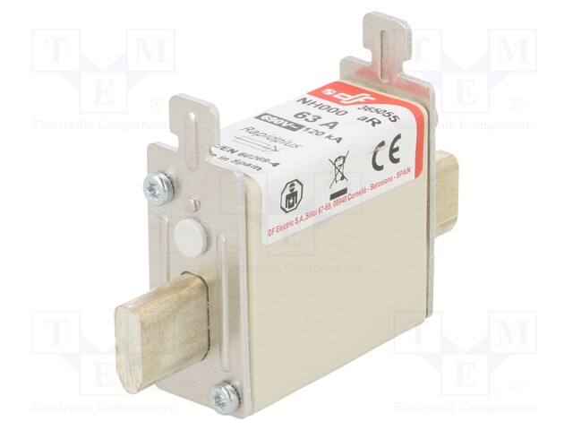 Fuse: fuse; aR; 63A; 690VAC; 440VDC; silver; NH000