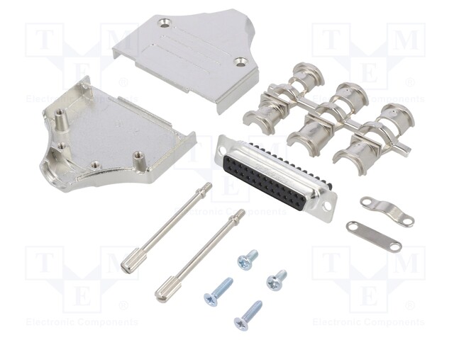 D-Sub; PIN: 25; female; shielded; straight; screw terminal; UNC4-40