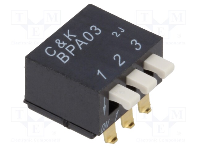 Switch: DIP-SWITCH; Poles number: 3; OFF-ON; 0.025A/24VDC; Pos: 2
