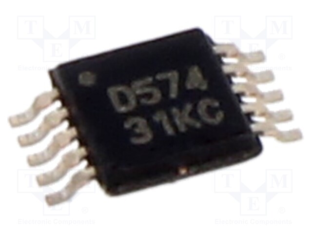 Digital to Analogue Converter, 8 bit, 188 kSPS, 2 Wire, I2C, Serial, 2.7V to 5.5V, VSSOP, 10 Pins