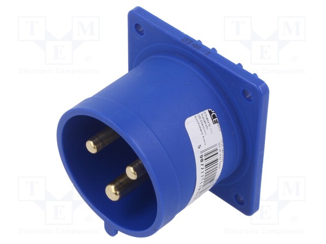 Connector: AC supply 3-phase; socket; male; 32A; 230VAC; IEC 60309