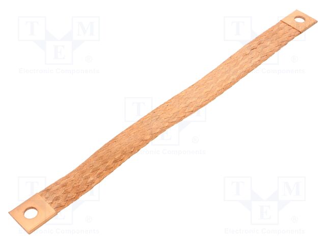 Braids; earthing tape; 25mm2; Ø1: 9mm; Ø2: 9mm; 150A; L: 280mm