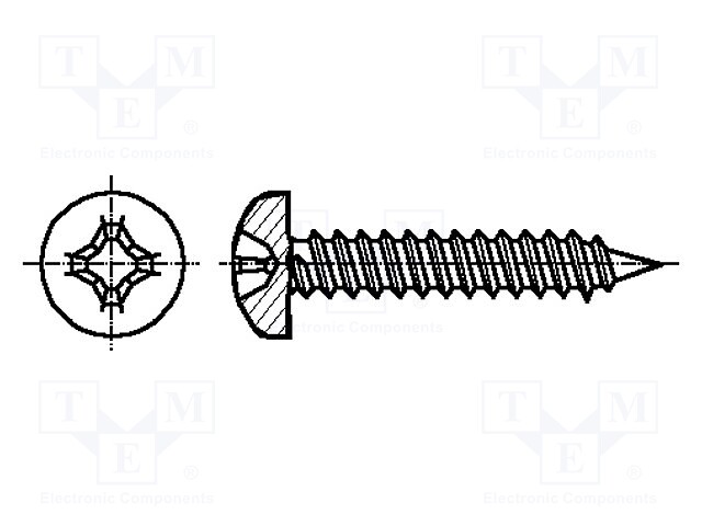 Screw; 4,8x19; Head: cheese head; Phillips; A2 stainless steel