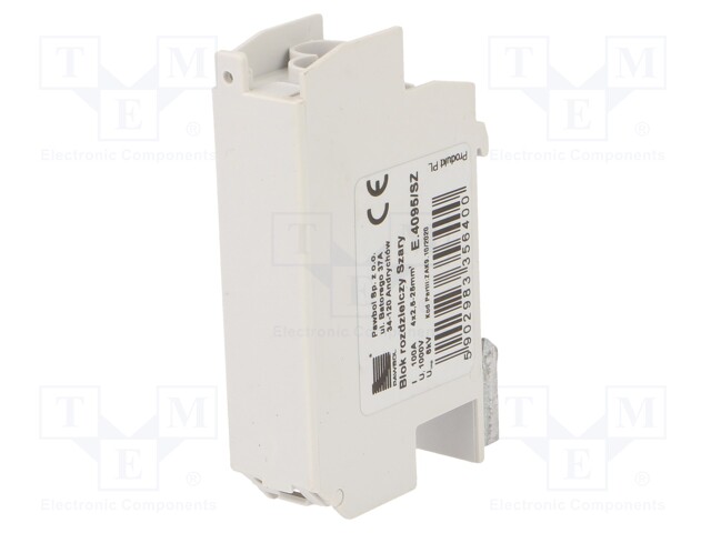 Splice terminal: distribution block; ways: 1; terminals: 8; grey