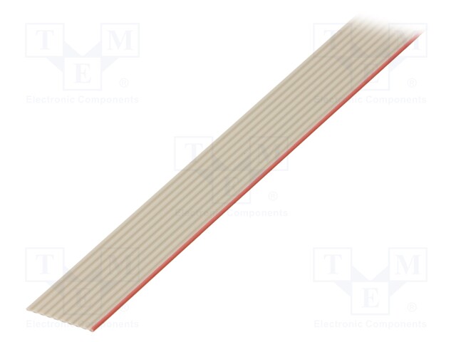 Wire: ribbon; 1.27mm; stranded; Cu; 10x28AWG; unshielded; grey