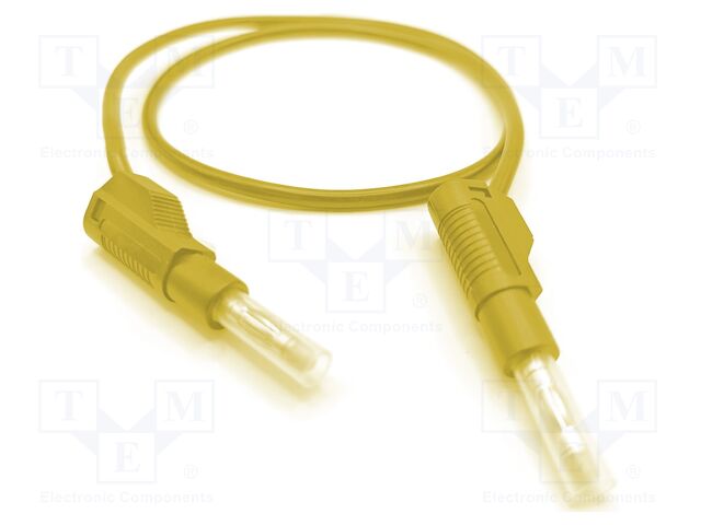 Test lead; 32A; banana plug 4mm,both sides; Urated: 600V; yellow
