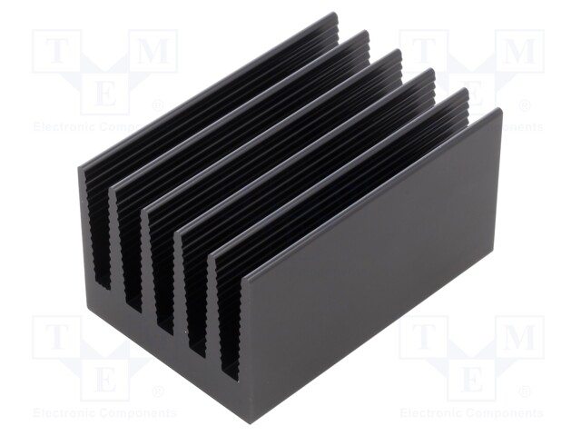 Heatsink: extruded; grilled; black; L: 75mm; W: 50mm; H: 40mm; 2.5K/W