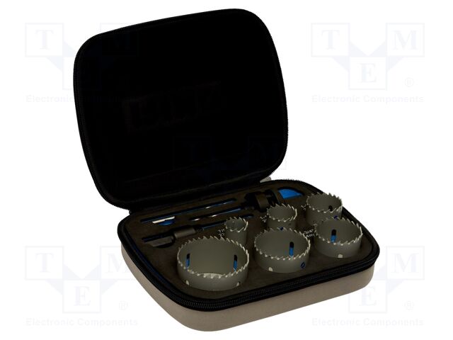 Wood,metal,plastic; Tool accessories: hole saw set; 6pcs.