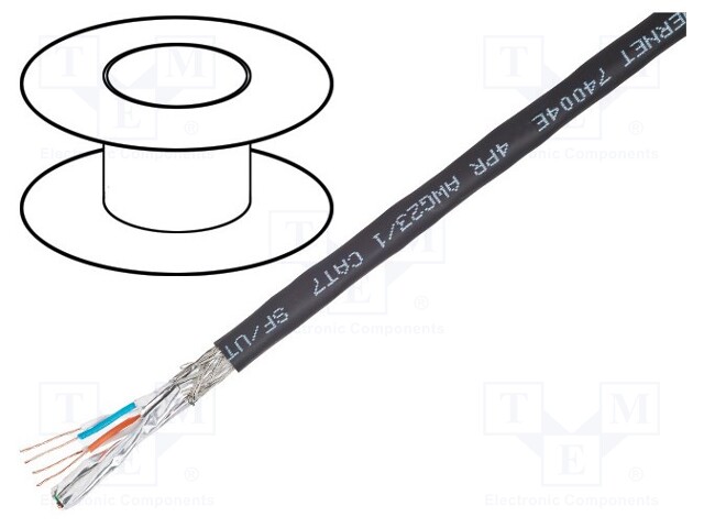 Wire; S/FTP; industrial Ethernet; 7; solid; Cu; 4x2x23AWG; PVC