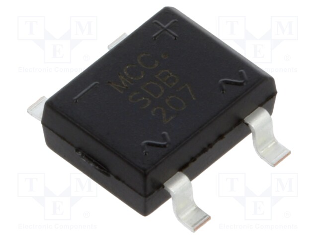 Bridge rectifier: single-phase; Urmax: 1kV; If: 2A; Ifsm: 60A; SDB-1