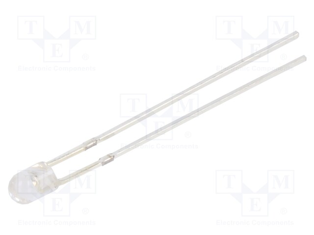 LED; 3mm; blue; 1120÷1560mcd; 60°; Front: convex; 15V; No.of term: 2