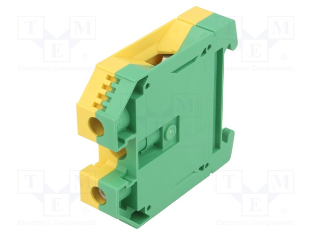 Splice terminal: rail; 35mm2; ways: 1; terminals: 2; yellow-green