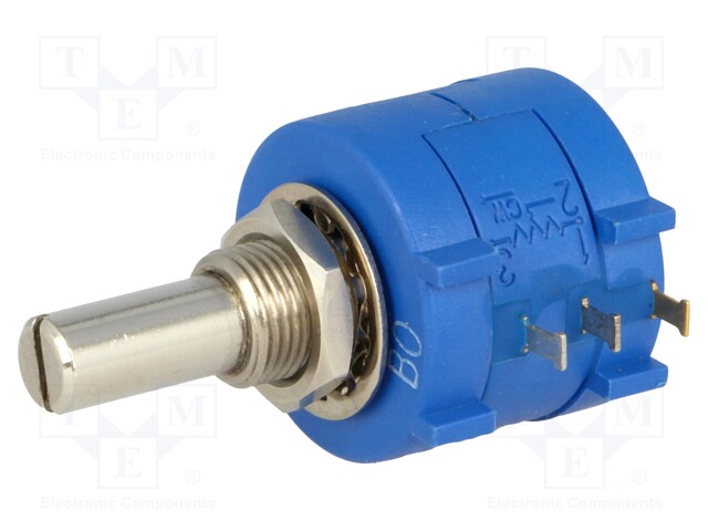 Potentiometer: shaft; multiturn; 5kΩ; 2W; ±5%; 6.35mm; linear