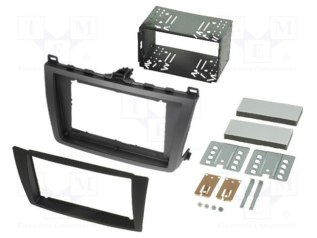 Radio mounting frame; Mazda; 2 DIN; black and silver