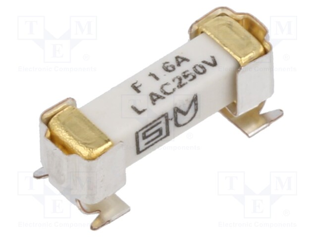 Fuse: fuse; time-lag; 1.6A; 250VAC; 125VDC; SMD; ceramic; 4.2x11.1mm