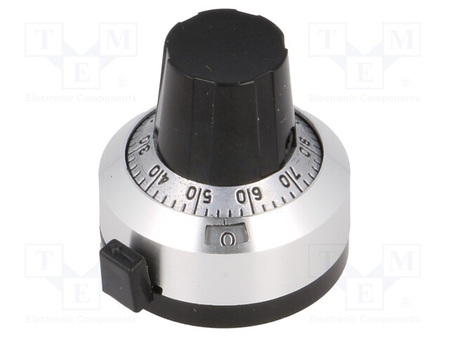 Precise knob; with counting dial; Shaft d: 6.35mm; Ø22.2mm