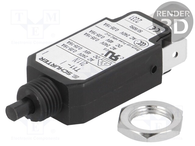 Circuit breaker; Urated: 240VAC; 48VDC; 2A; SPST; Poles: 1; screw